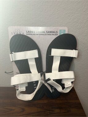 Serra White Strap Sandals -New